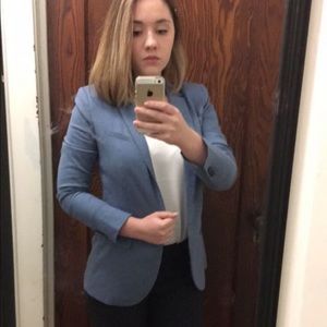 RW&CO stretch linen blazer with striped lining